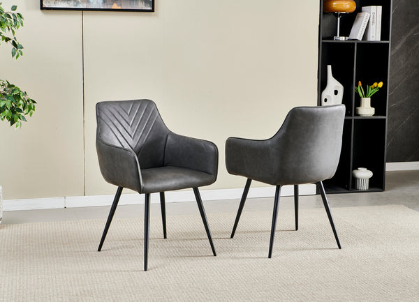 Chicago Dark Grey PU Dining Chair