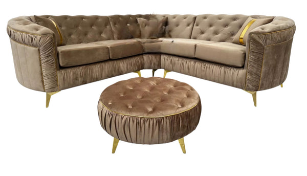 Ambassador Sofa Panel Design Gold Trim