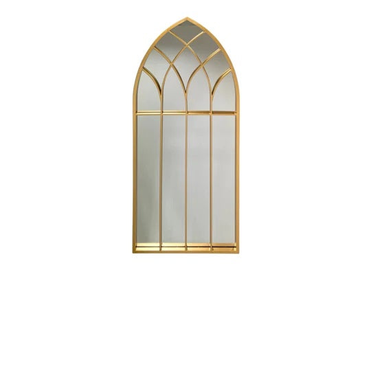 York Gold Arched Retro Wall Mirror - Estelle Decor