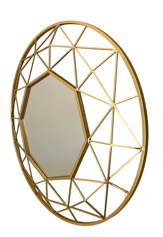 Verve Gold Round 3d Effect Wall Mirror - Estelle Decor