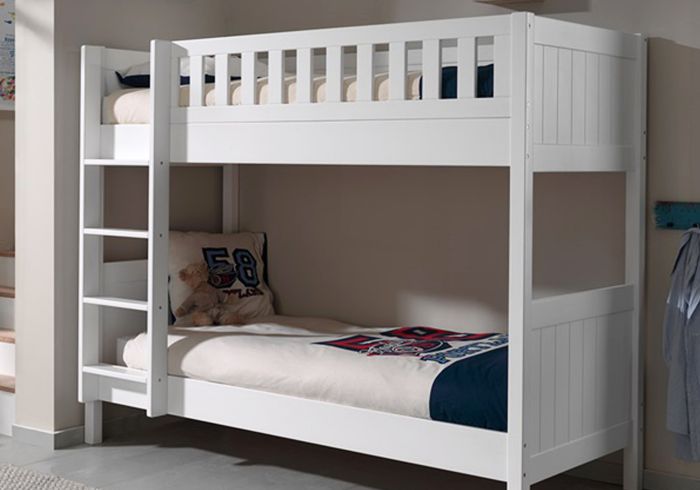 Louis Wooden Bunk Bed in White and Grey - Estelle Decor