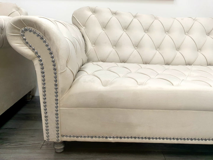 Elegance Fully Upholstered Chesterfield Sofa Corner - Estelle Decor