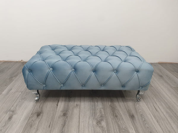 Chesterfield Upholstered Footstool - Estelle Decor