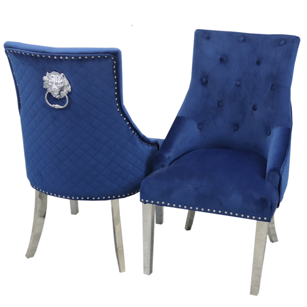 Bentley Upholstered lion knocker  Dining Chair - Estelle Decor