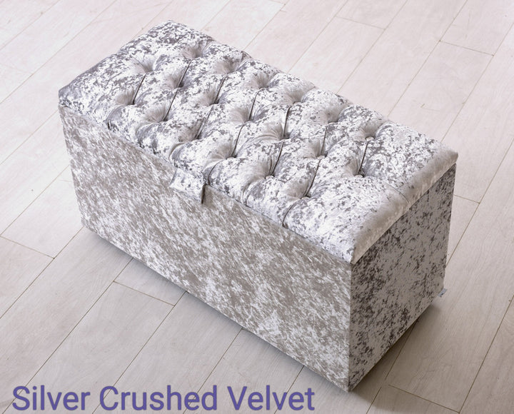 Ottoman Storage Box Upholstered Pouffe - Estelle Decor