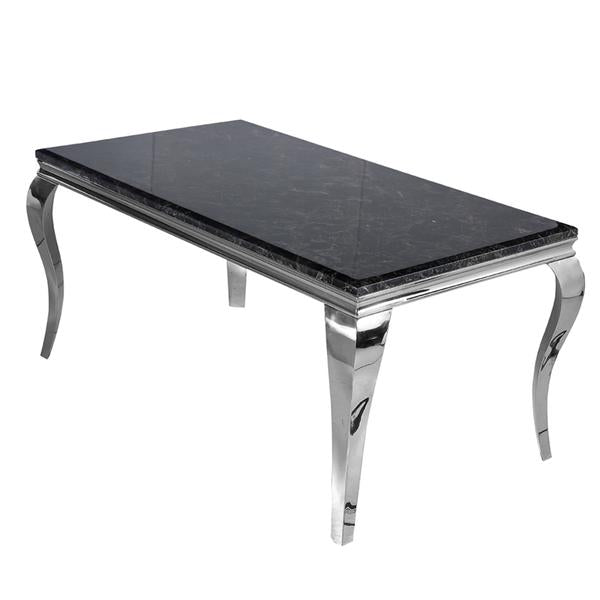 Louis Marble top Dining Table with Long Metal legs - Estelle Decor