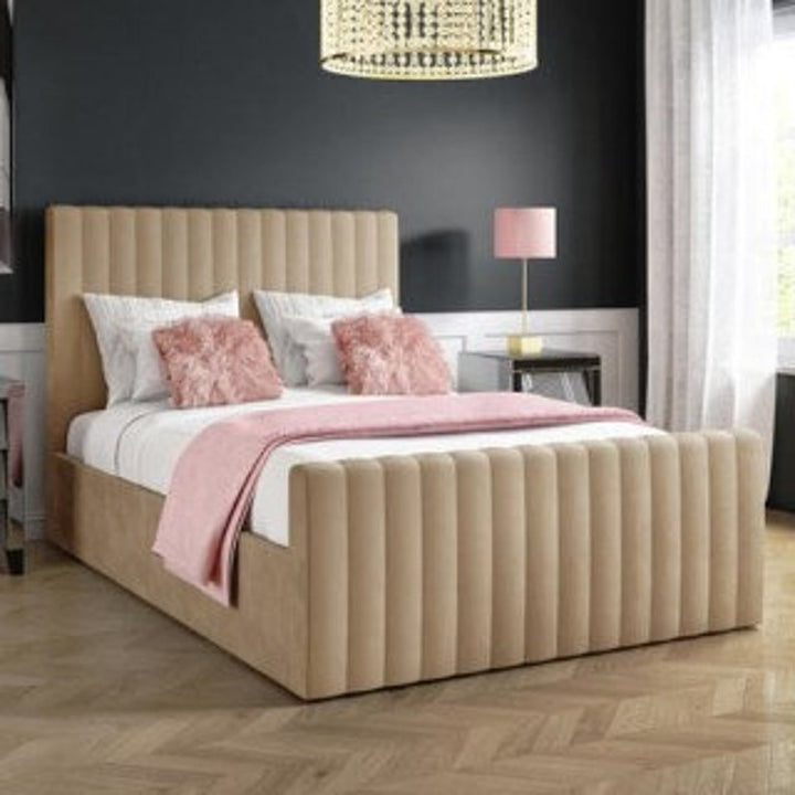 Roma Panel Lined Upholstered Bed - Estelle Decor