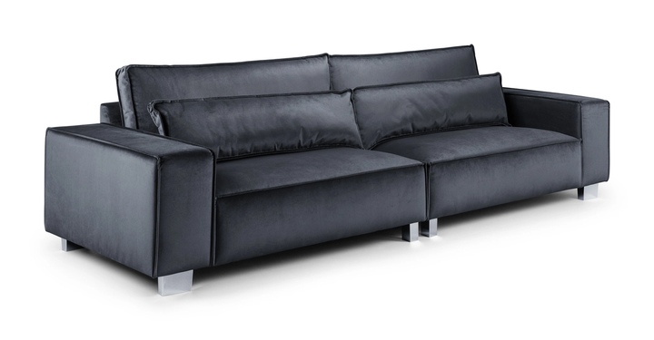 Modular Sofa Sloane Chunky Upholstered Soft Velvet Full Back Cushions - Estelle Decor